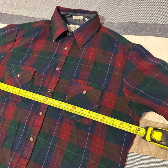 Northwest Territory Casual Button Down Mens Large Red Plaid Rugged Flannel Shirt - Picture 3 of 10